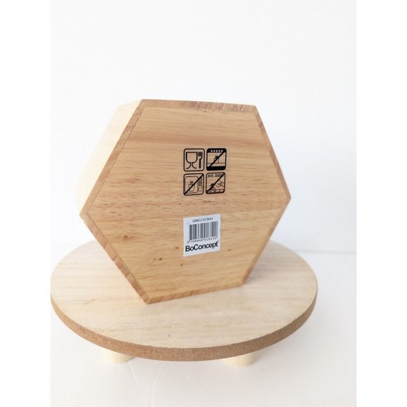 BoConcept Wooden Box w Print Geo Mandala Design Orange Red Hexagon Trinket NIB - Picture 3 of 7
